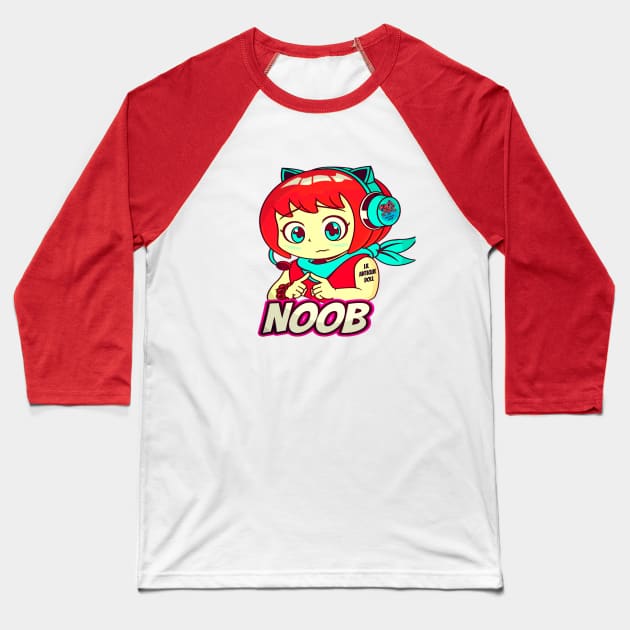 noob life Baseball T-Shirt by LilAntique Doll